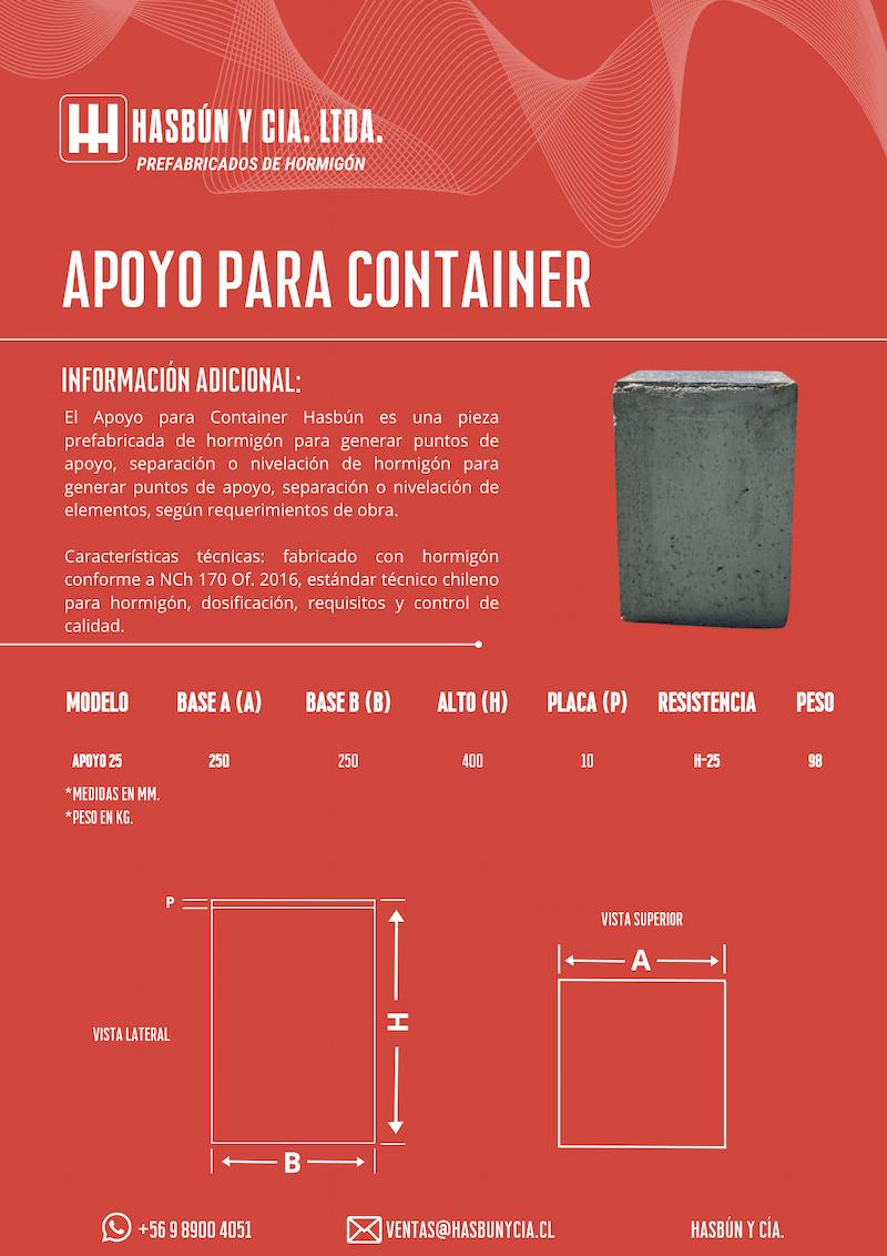 FICHA TECNICA APOYO PARA CONTAINER HASBÚN